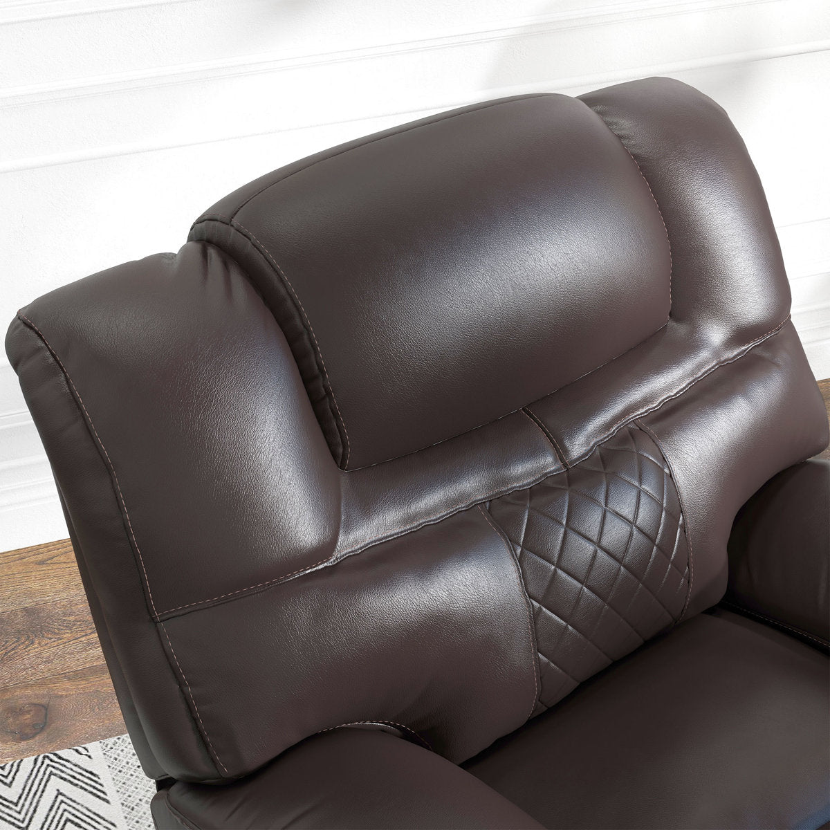 Jepum 3 - Piece Genuine Leather Manual Reclining Living Room Set with Cupholder & Storage