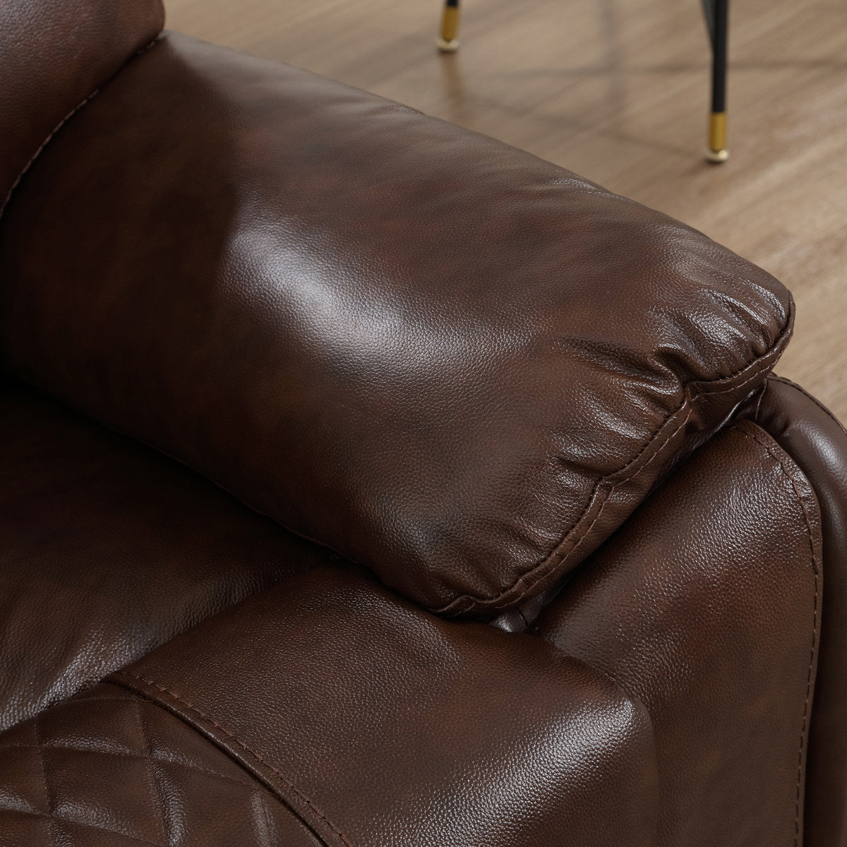 Jepum 3 - Piece Genuine Leather Manual Reclining Living Room Set with Cupholder & Storage