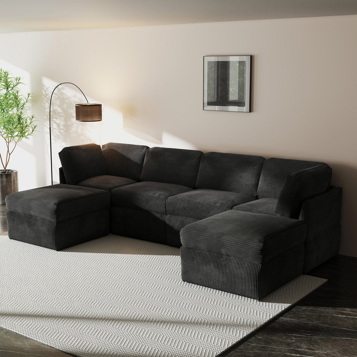 Joko Reversible Modular Corner Sectional Sofa With Ottoman