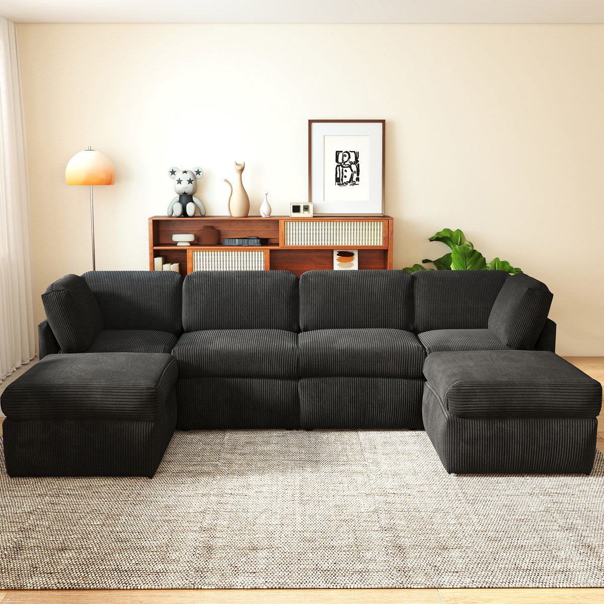 Joko Reversible Modular Corner Sectional Sofa With Ottoman