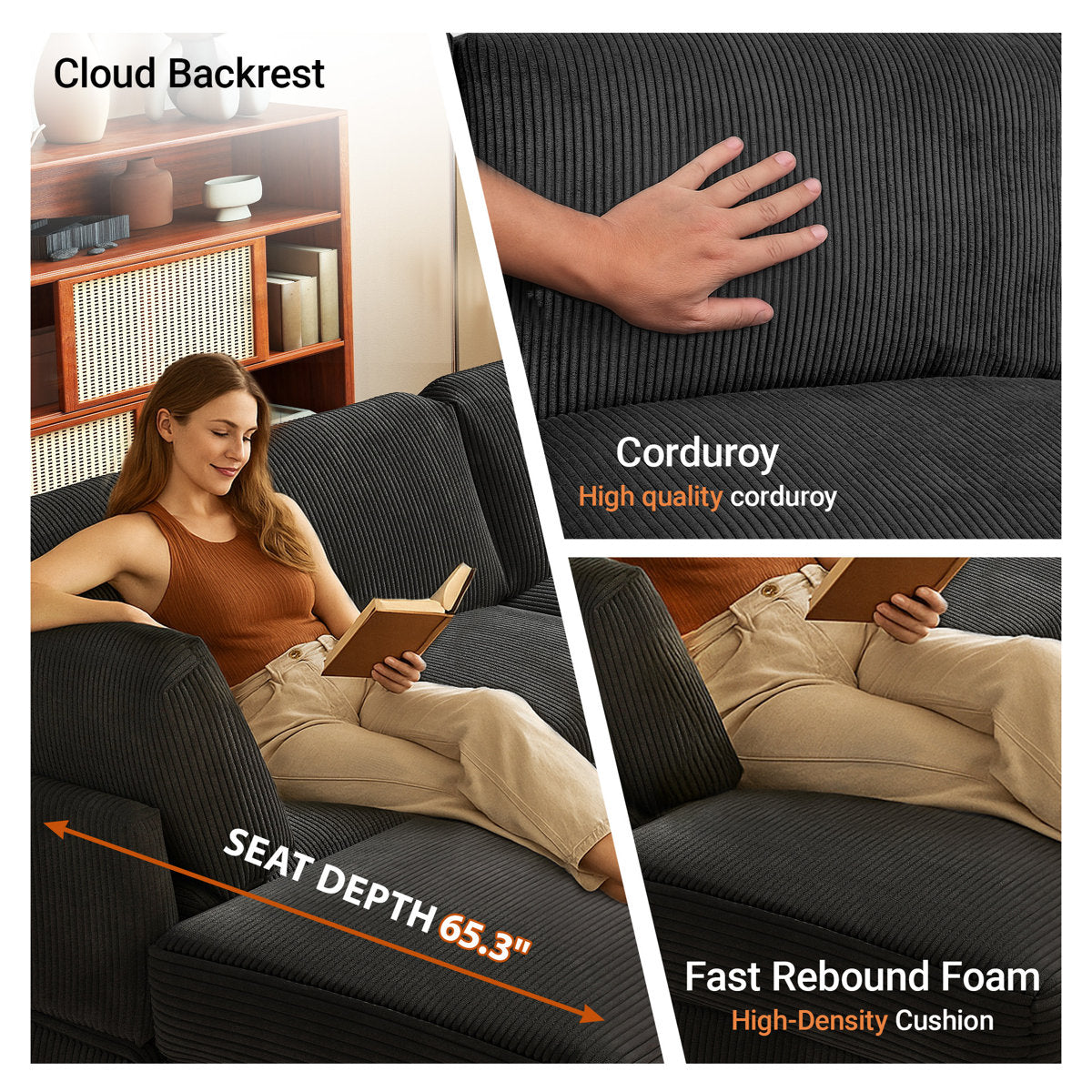 Joko Reversible Modular Corner Sectional Sofa With Ottoman