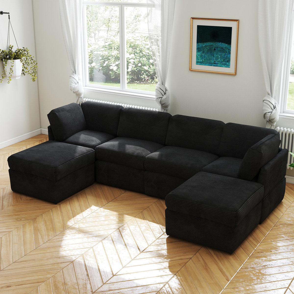 Joko Reversible Modular Corner Sectional Sofa With Ottoman
