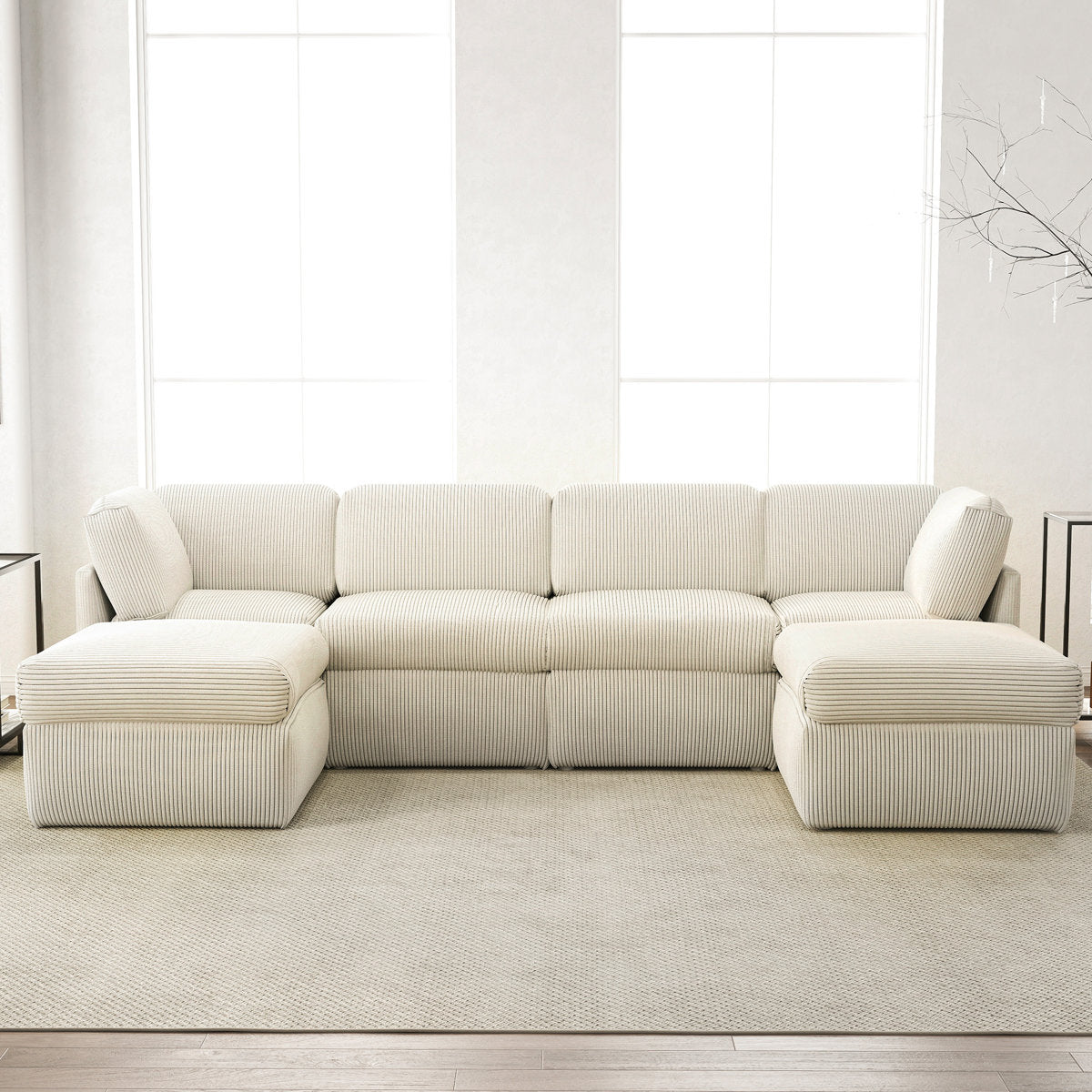 Joko Reversible Modular Corner Sectional Sofa With Ottoman