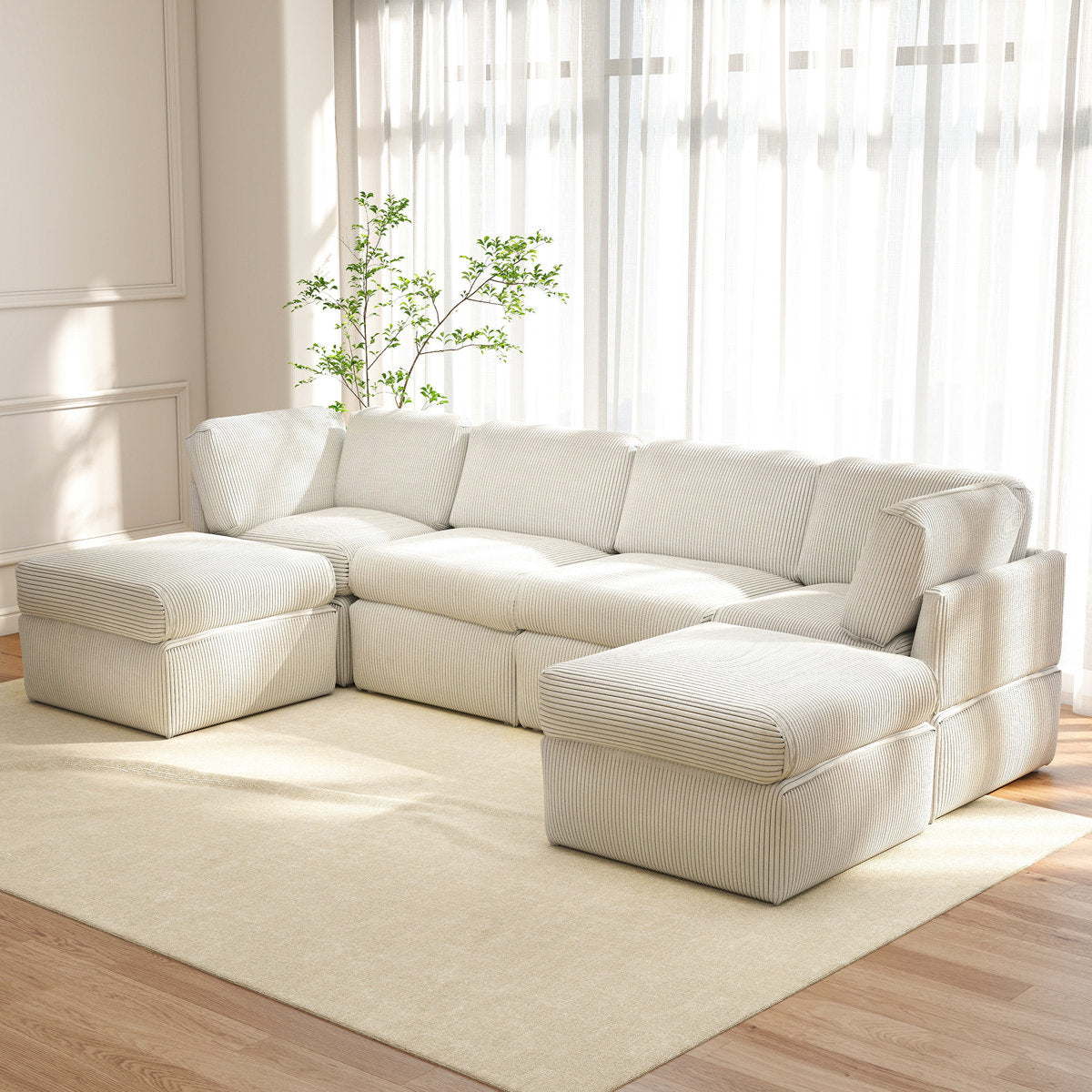 Joko Reversible Modular Corner Sectional Sofa With Ottoman