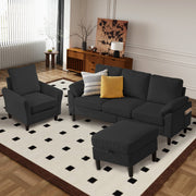 Juliani  Corduroy 3 Piece Living Room Set