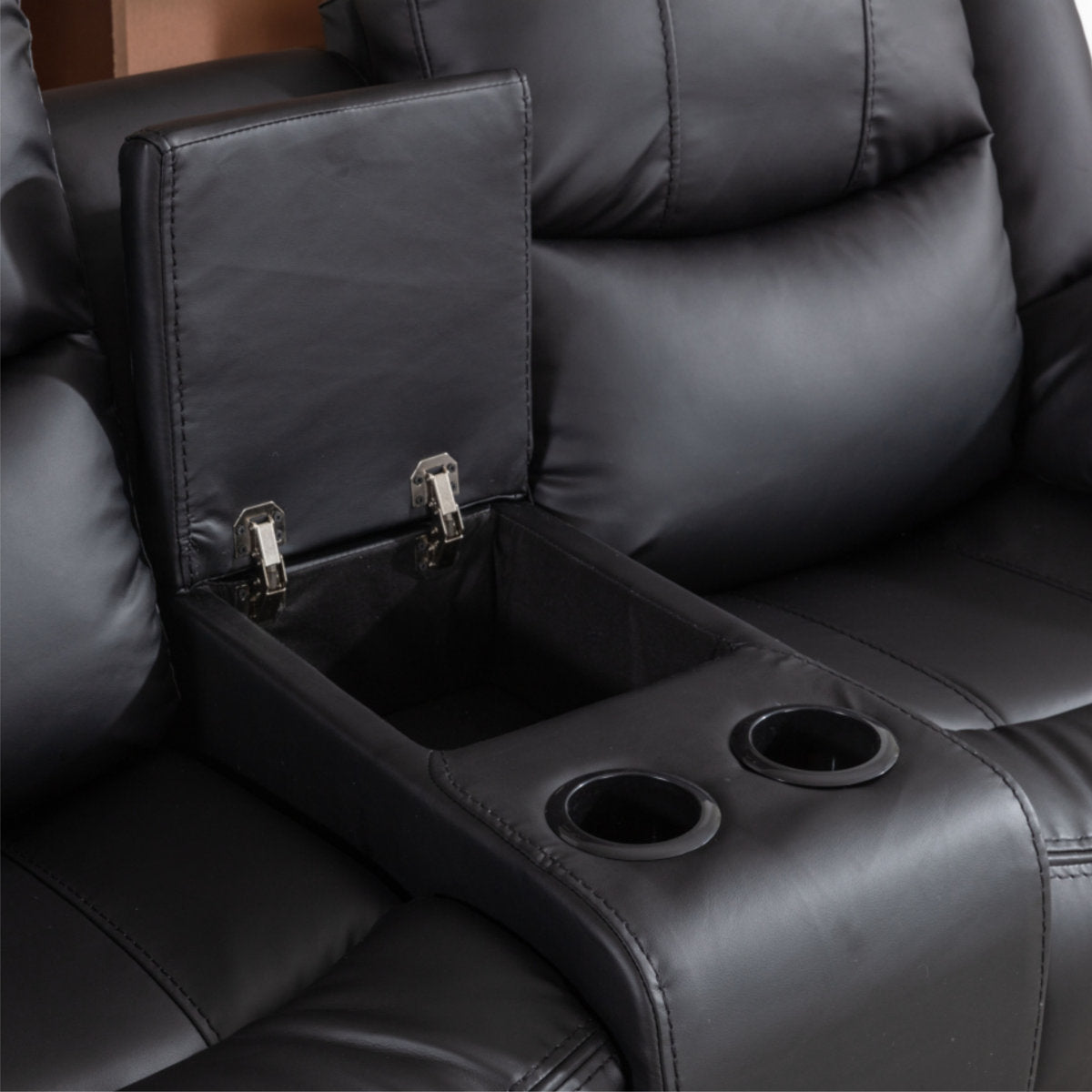 Kamarli 2 Piece Breathable Leather Manual Reclining Living Room Set with Pillow Top Arm