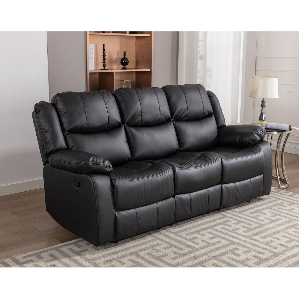Kamarli 2 Piece Breathable Leather Manual Reclining Living Room Set with Pillow Top Arm