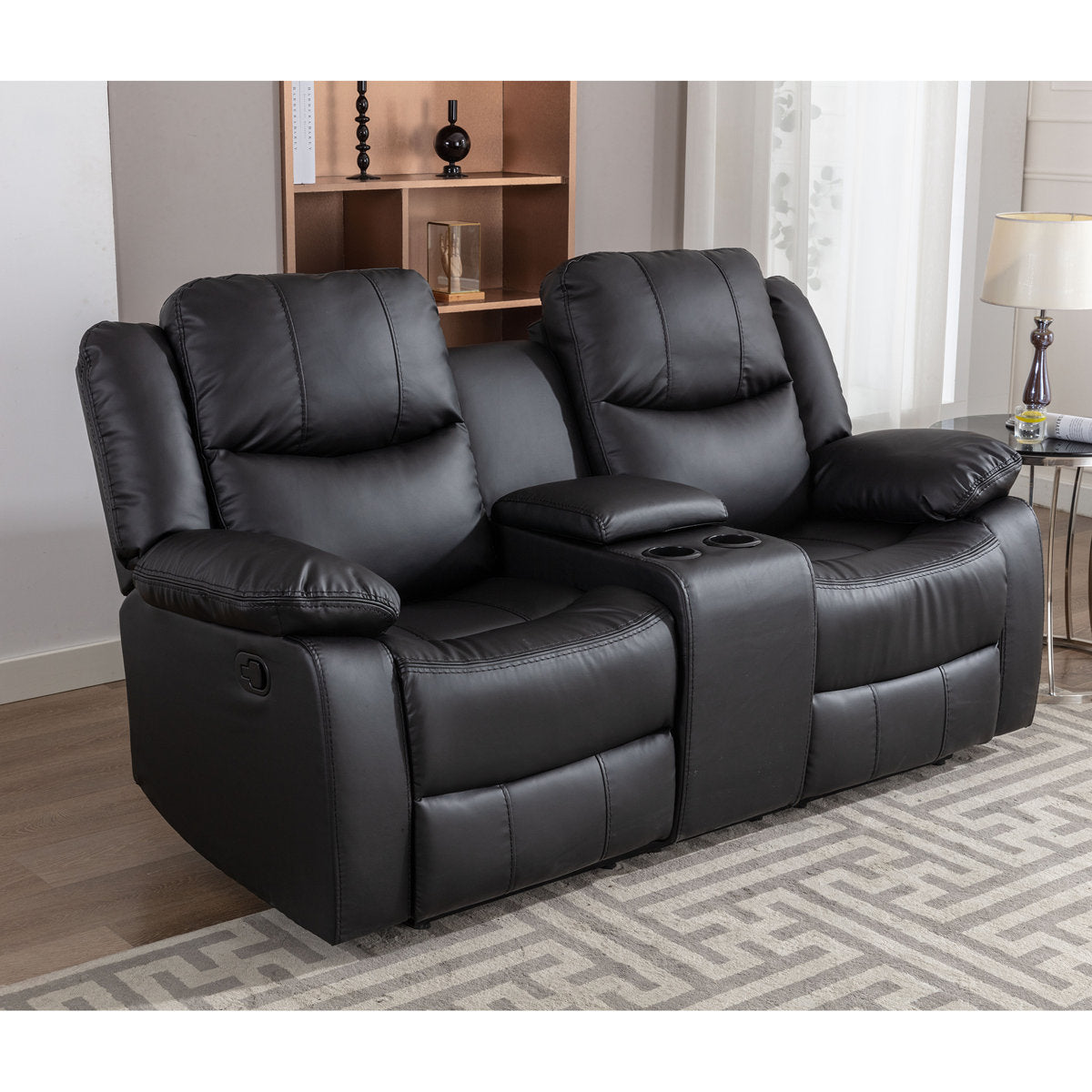Kamarli 2 Piece Breathable Leather Manual Reclining Living Room Set with Pillow Top Arm