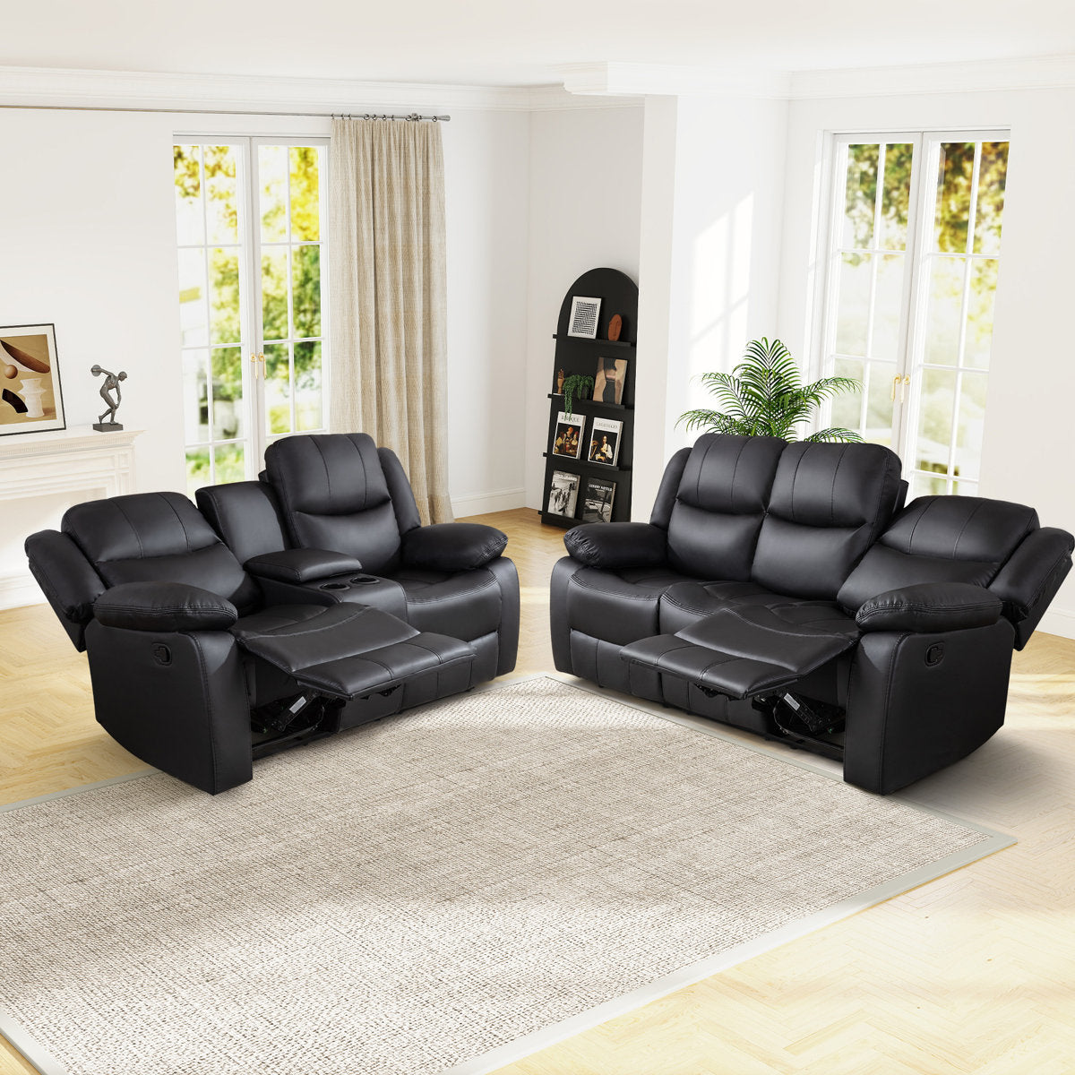 Kamarli 2 Piece Breathable Leather Manual Reclining Living Room Set with Pillow Top Arm