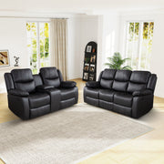 Kamarli 2 Piece Breathable Leather Manual Reclining Living Room Set with Pillow Top Arm