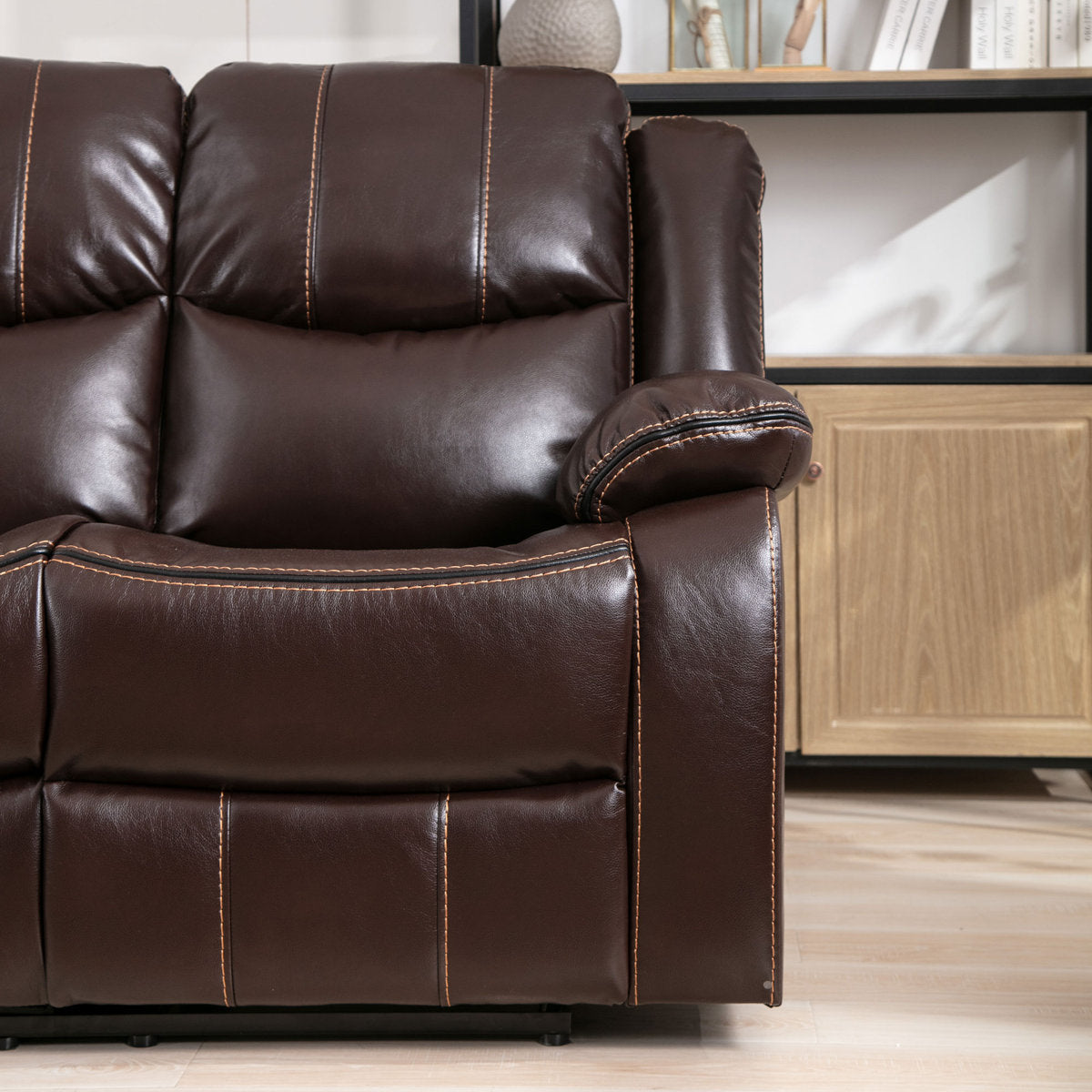 Kamarli 2 Piece Breathable Leather Manual Reclining Living Room Set with Pillow Top Arm