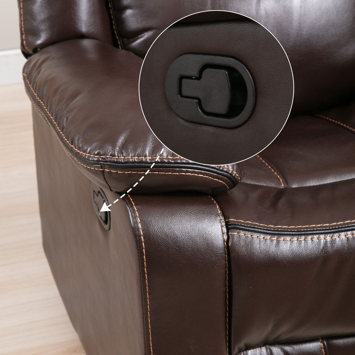 Kamarli 2 Piece Breathable Leather Manual Reclining Living Room Set with Pillow Top Arm