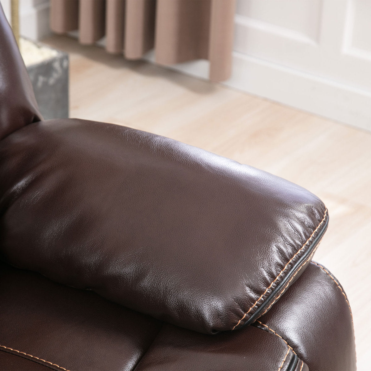 Kamarli 3 Piece Leather Manual Reclining Living Room Set with Pillow Top Armrest