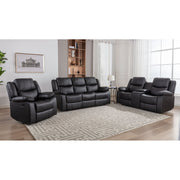 Kamarli 3 Piece Leather Manual Reclining Living Room Set with Pillow Top Armrest