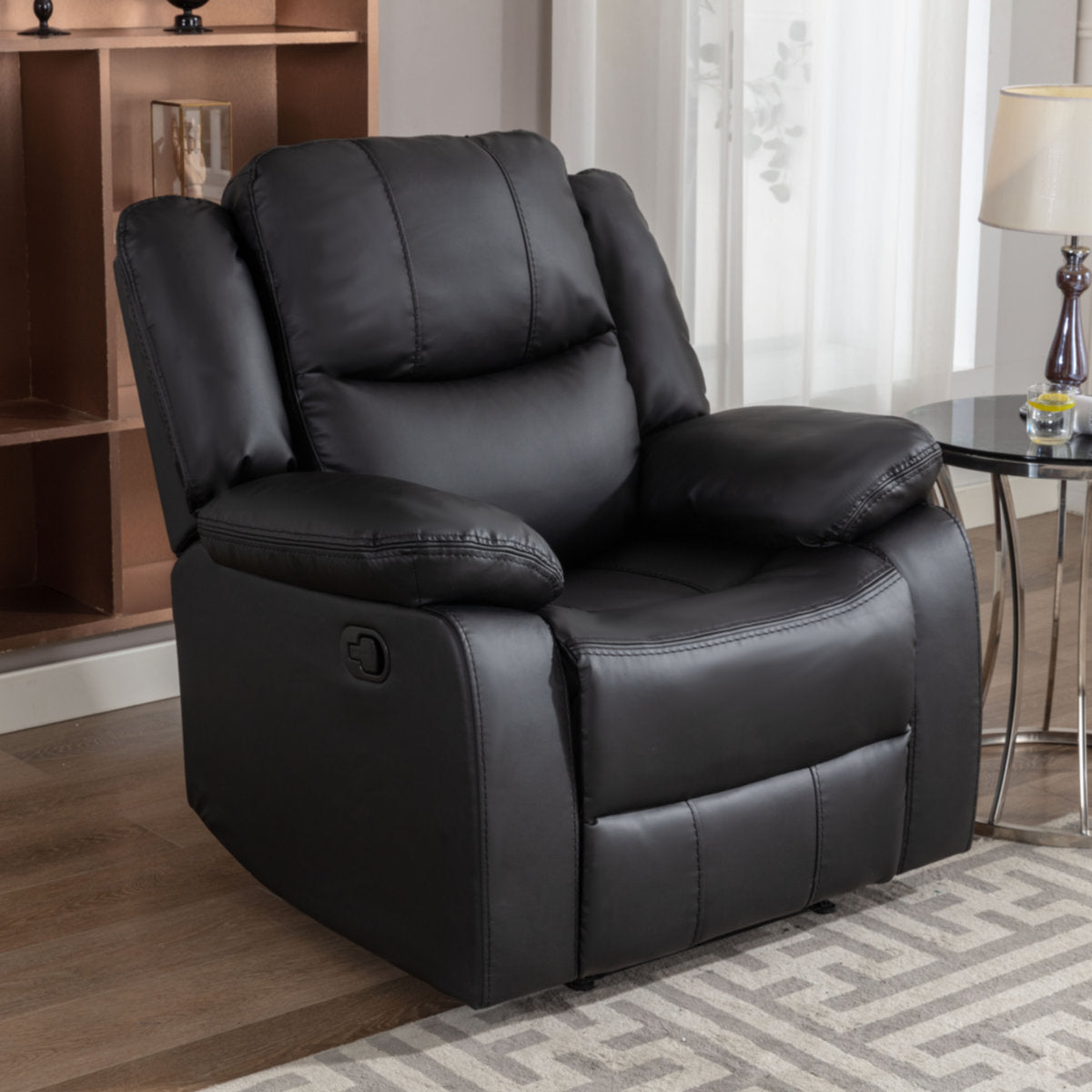 Kamarli 3 Piece Leather Manual Reclining Living Room Set with Pillow Top Armrest