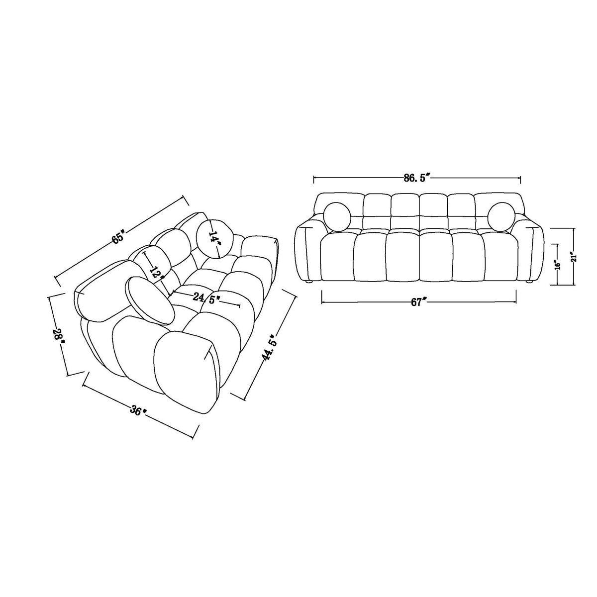 Kieayla 2 - Piece Living Room Set