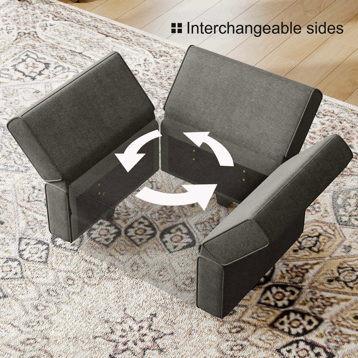 Kimbrel Modular Sectional Sofa With Storage Seat Convertible Couch L Shape Set