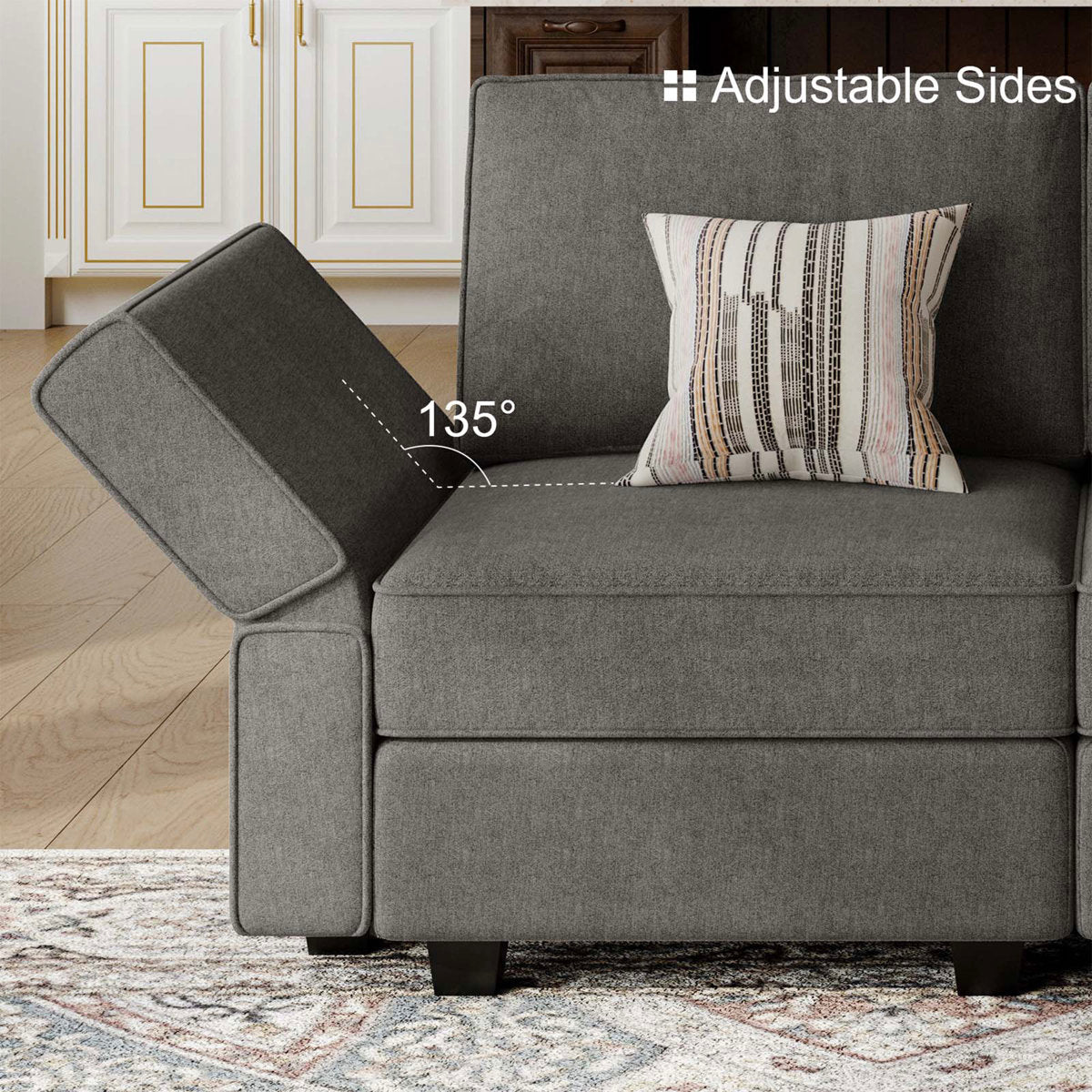 Kimbrel Modular Sectional Sofa With Storage Seat Convertible Couch L Shape Set