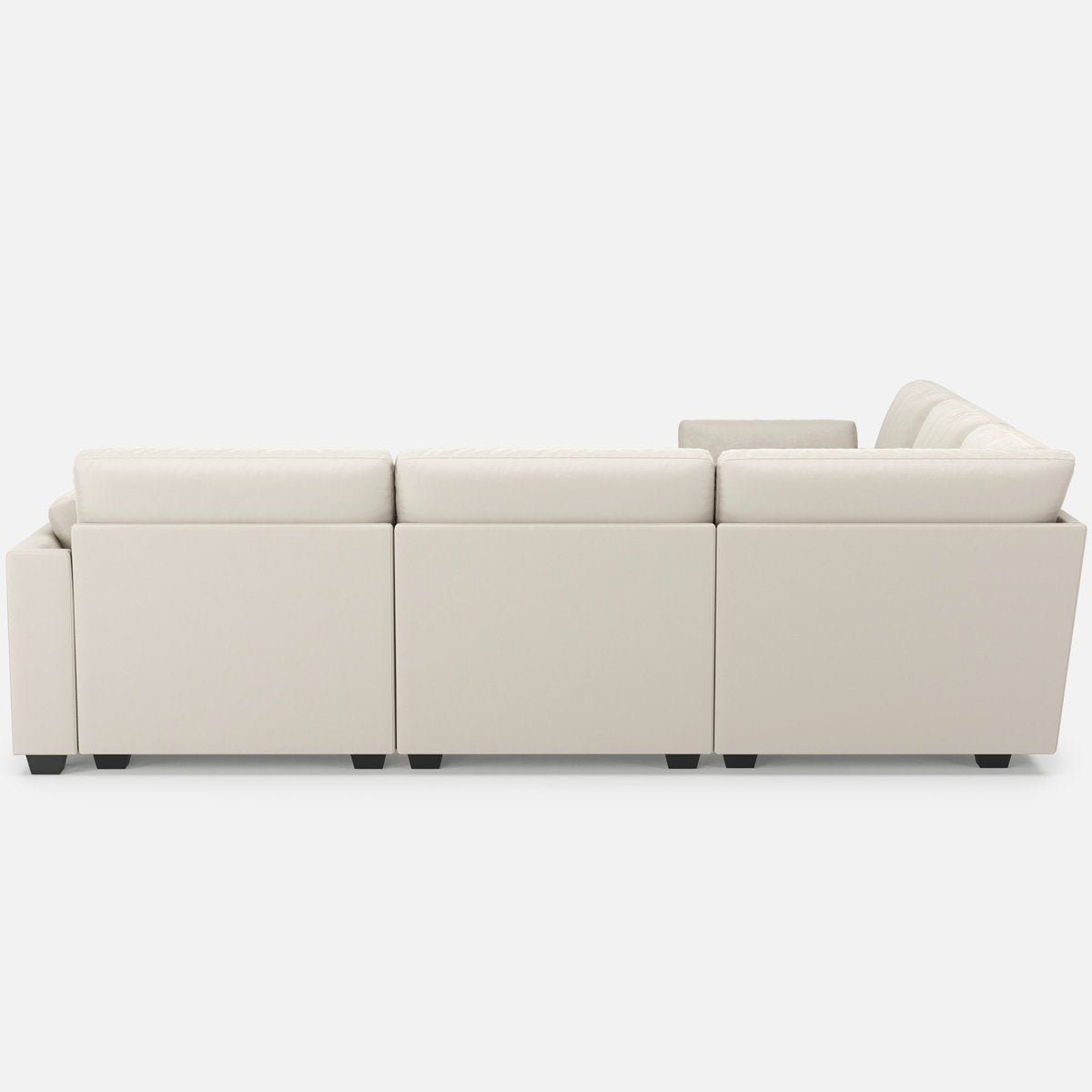 Knaack Velvet 4-Seat L Shaped Corner Sofa Sectional Couch With Ottoman