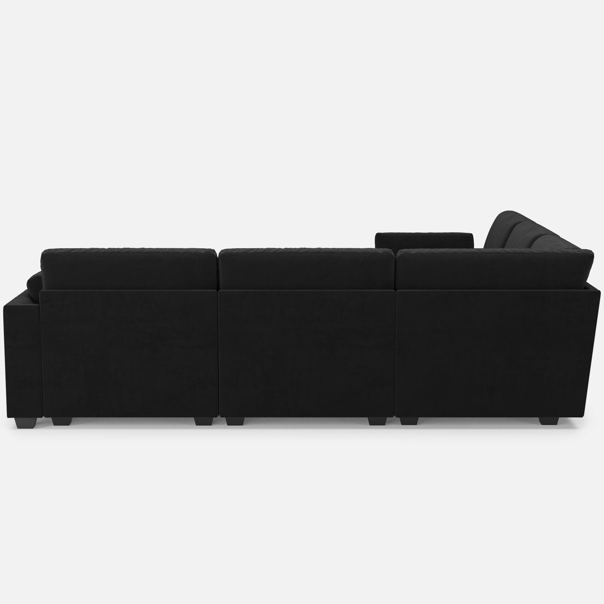 Knaack Velvet 4-Seat L Shaped Corner Sofa Sectional Couch With Ottoman