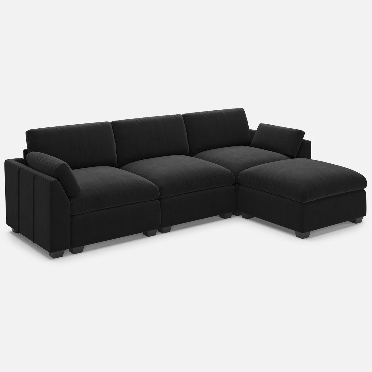 Knopp Velvet L - Shaped Sectional Sofa