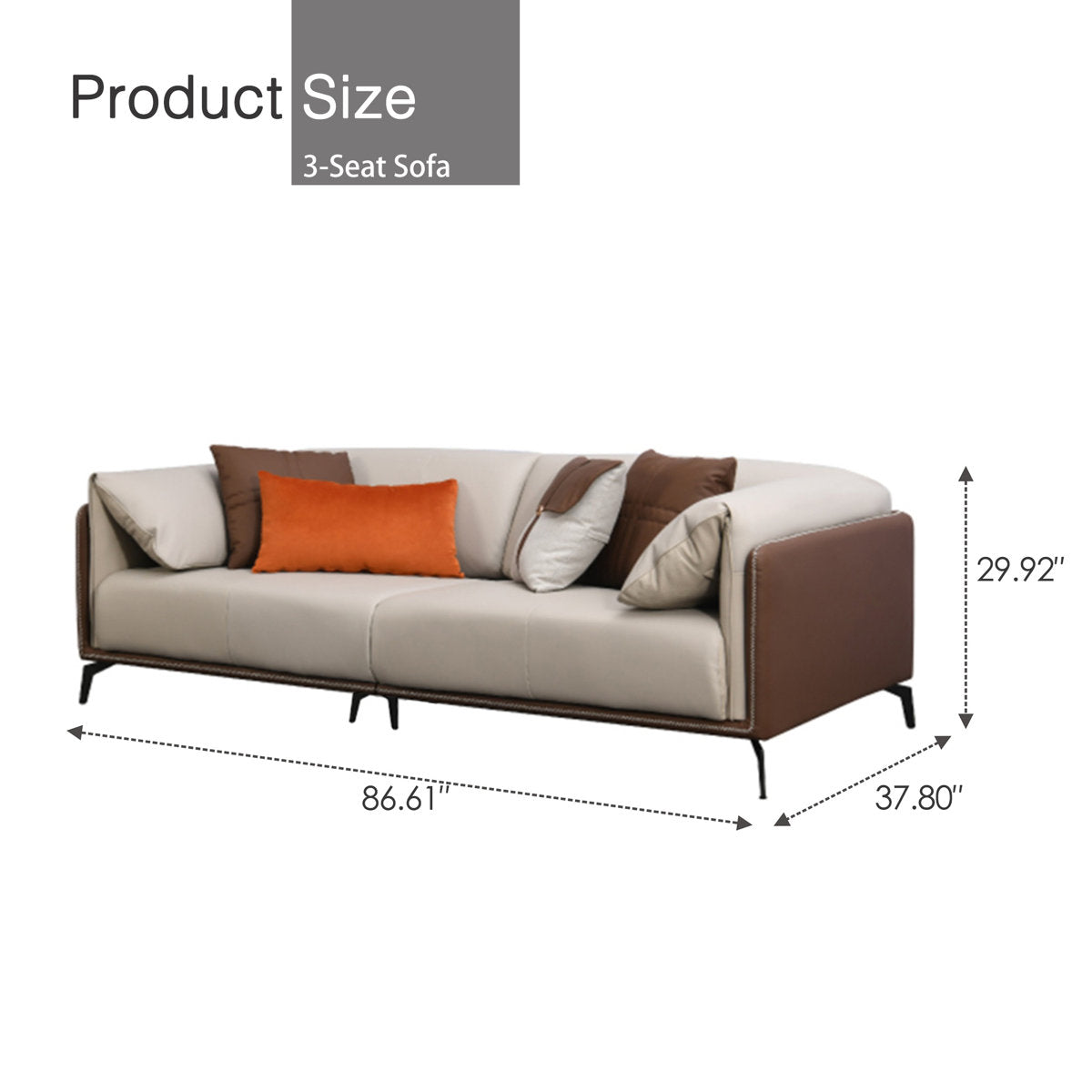 Kutchins 3-Piece Modern Faux Leather Sofa & Living Room Set