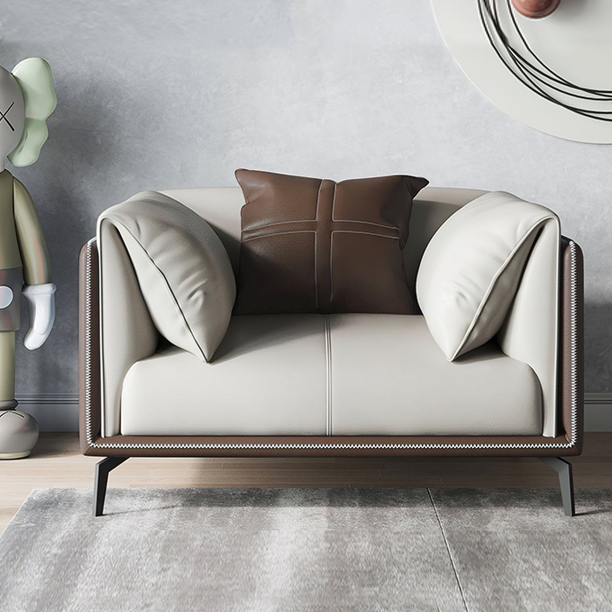 Kutchins 3-Piece Modern Faux Leather Sofa & Living Room Set