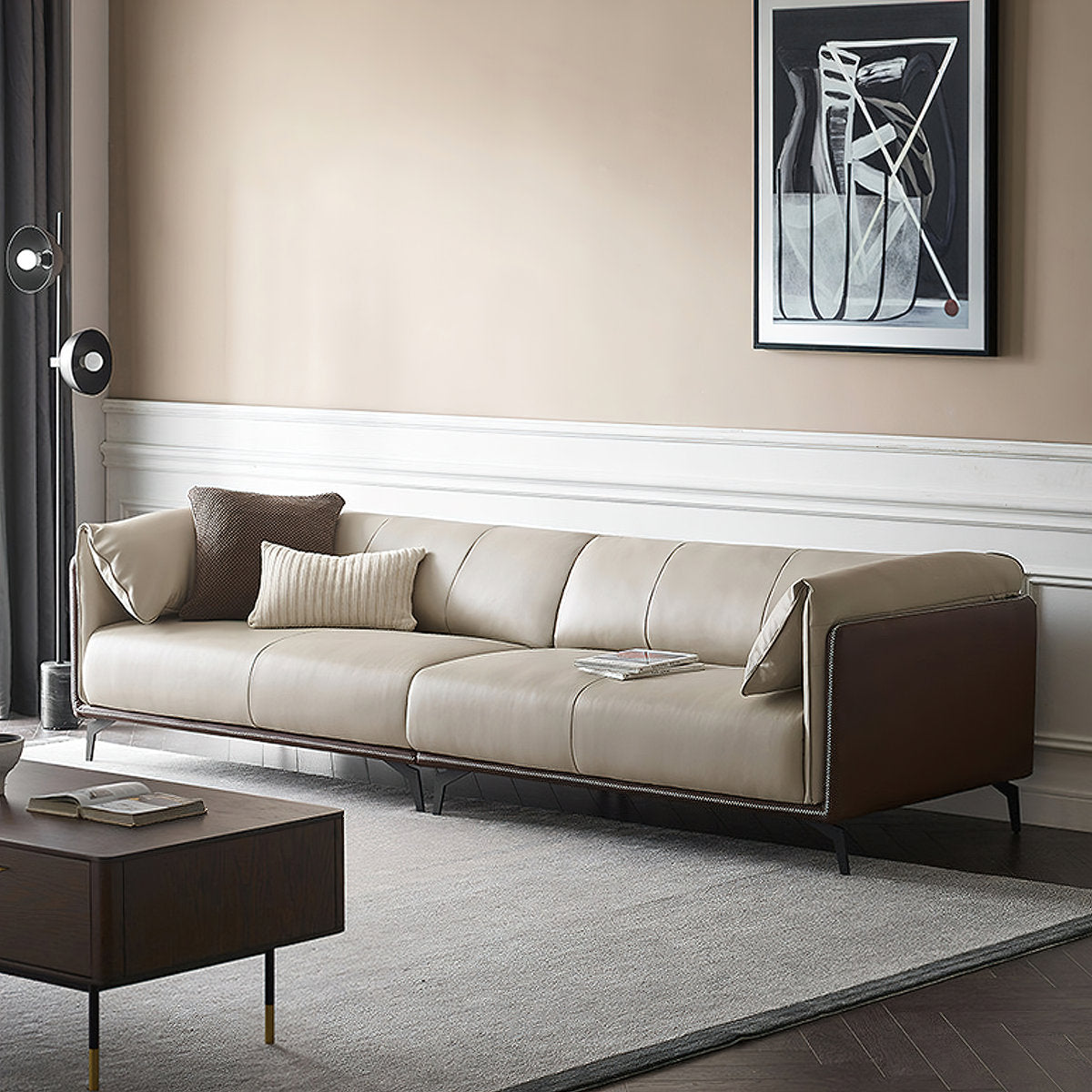 Kutchins 3-Piece Modern Faux Leather Sofa & Living Room Set