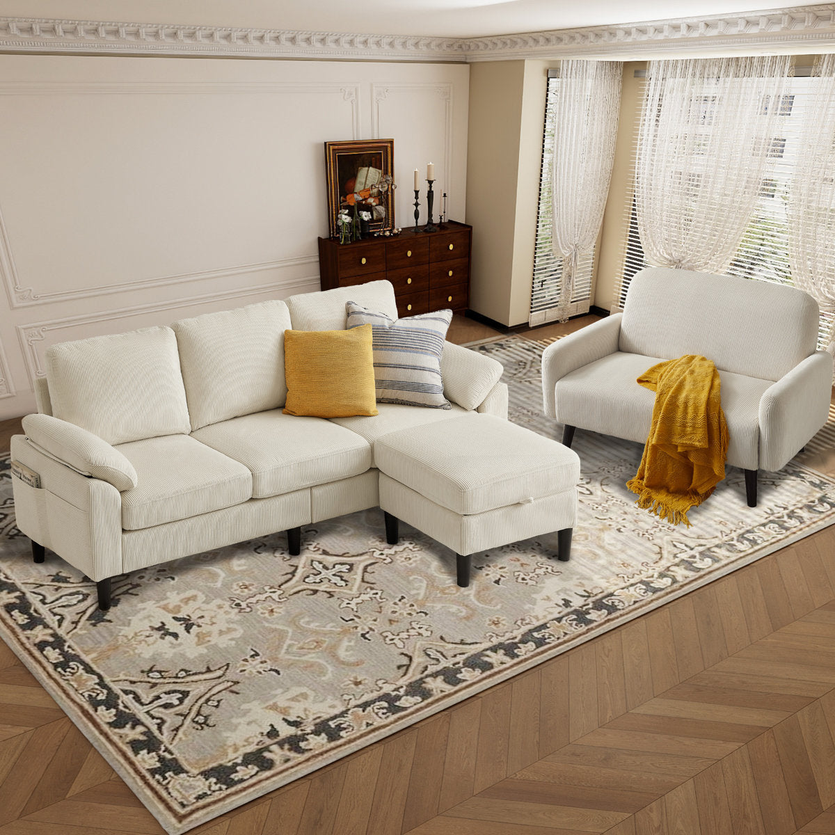 Lamaya  Corduroy 3 - Piece Living Room Set