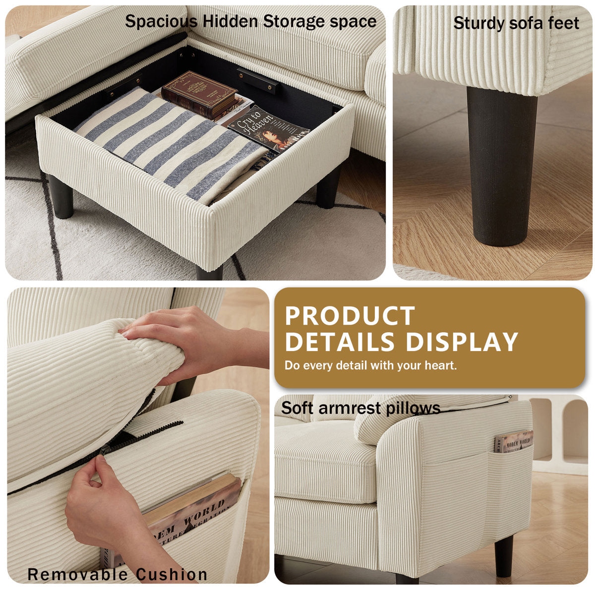 Lamaya  Corduroy 3 - Piece Living Room Set