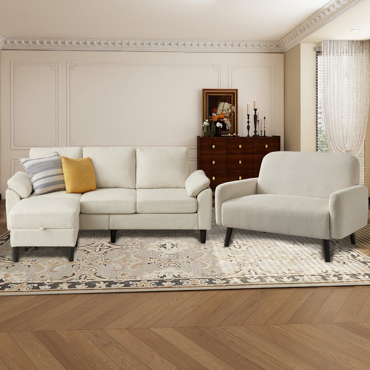 Lamaya  Corduroy 3 - Piece Living Room Set