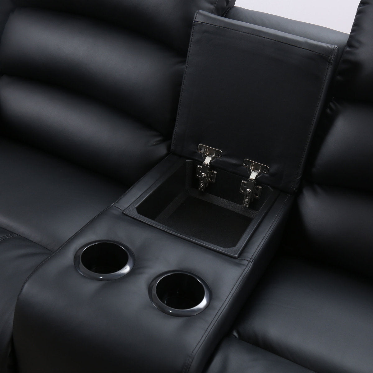 Lamyiah 3-Piece Soft Faux Leather Manual Reclining Living Room Set with Cup Holders and Console