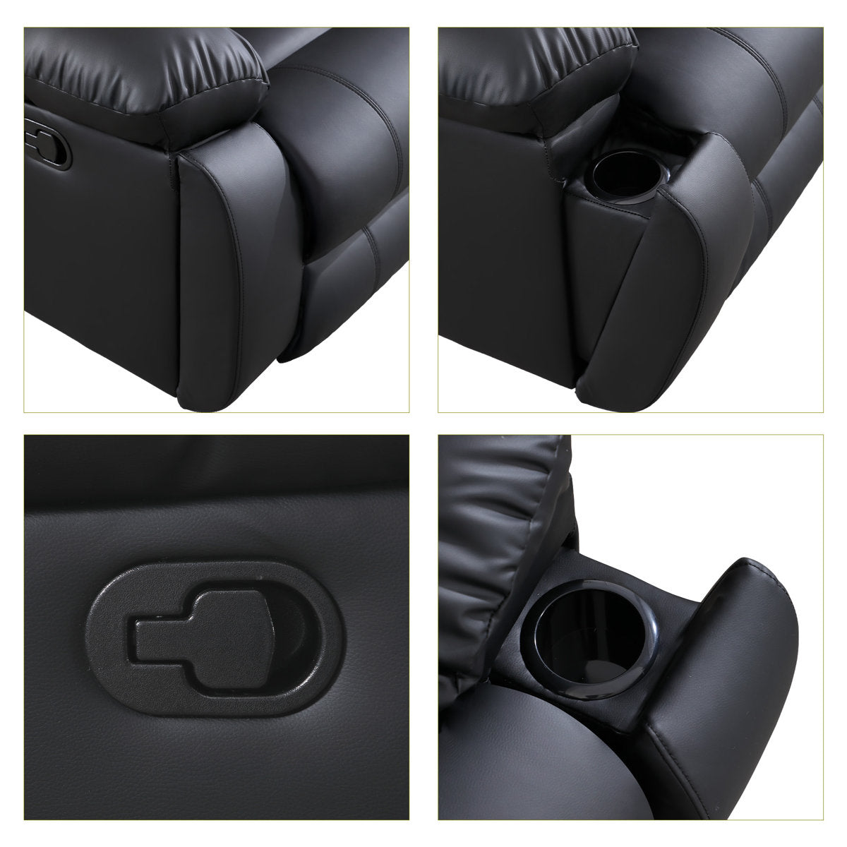 Lamyiah 3-Piece Soft Faux Leather Manual Reclining Living Room Set with Cup Holders and Console