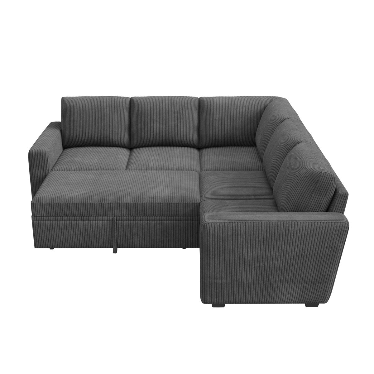 Latitude Run® Modular Sleeper Sectional L Shaped Couch Sofa Bed With Storage Seat