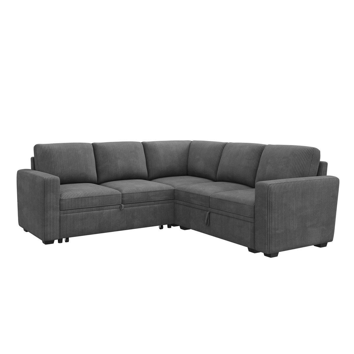 Latitude Run® Modular Sleeper Sectional L Shaped Couch Sofa Bed With Storage Seat