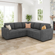 Latitude Run® Modular Sleeper Sectional L Shaped Couch Sofa Bed With Storage Seat