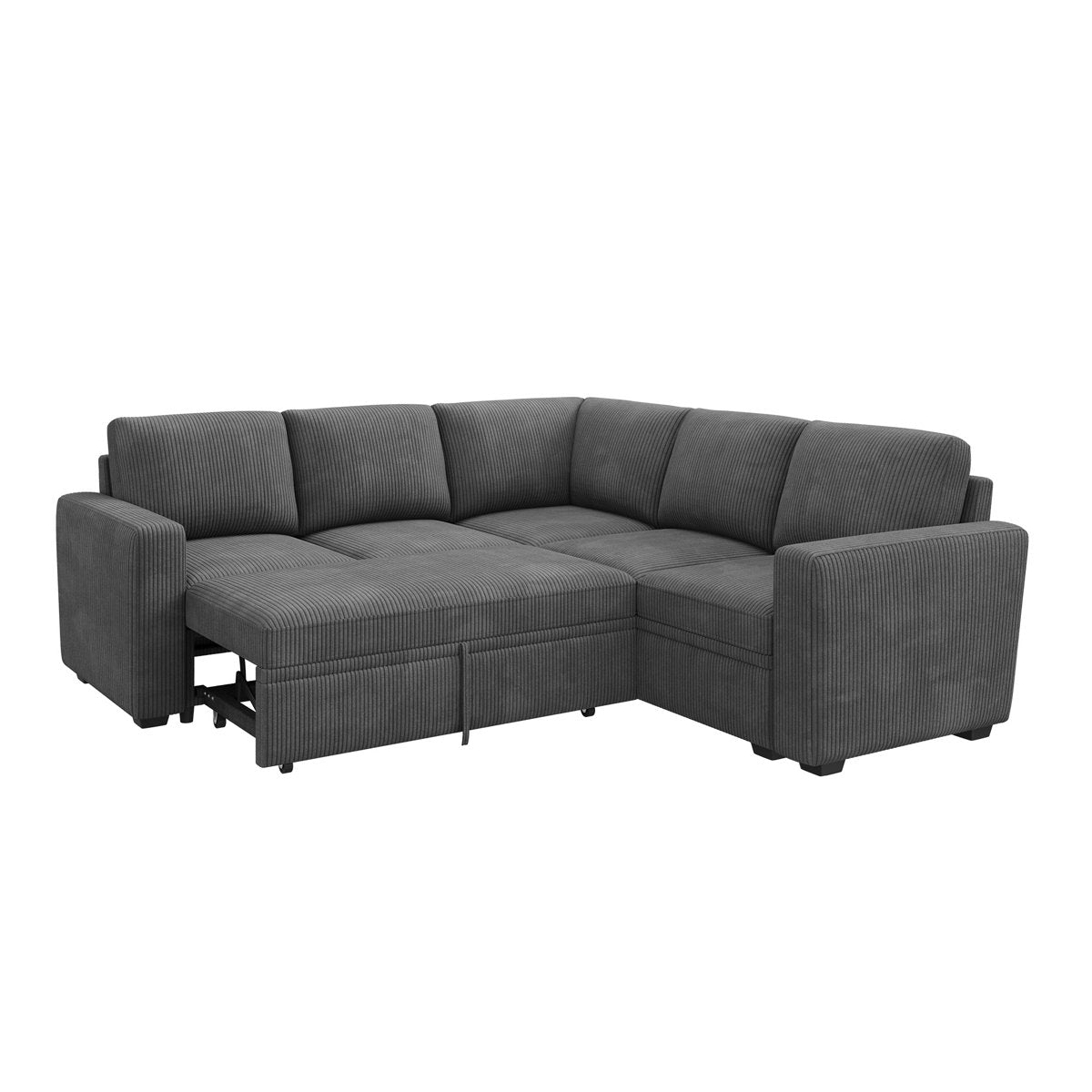 Latitude Run® Modular Sleeper Sectional L Shaped Couch Sofa Bed With Storage Seat
