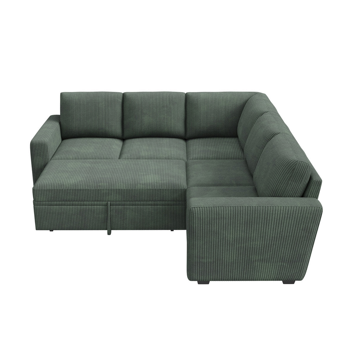 Latitude Run® Modular Sleeper Sectional L Shaped Couch Sofa Bed With Storage Seat