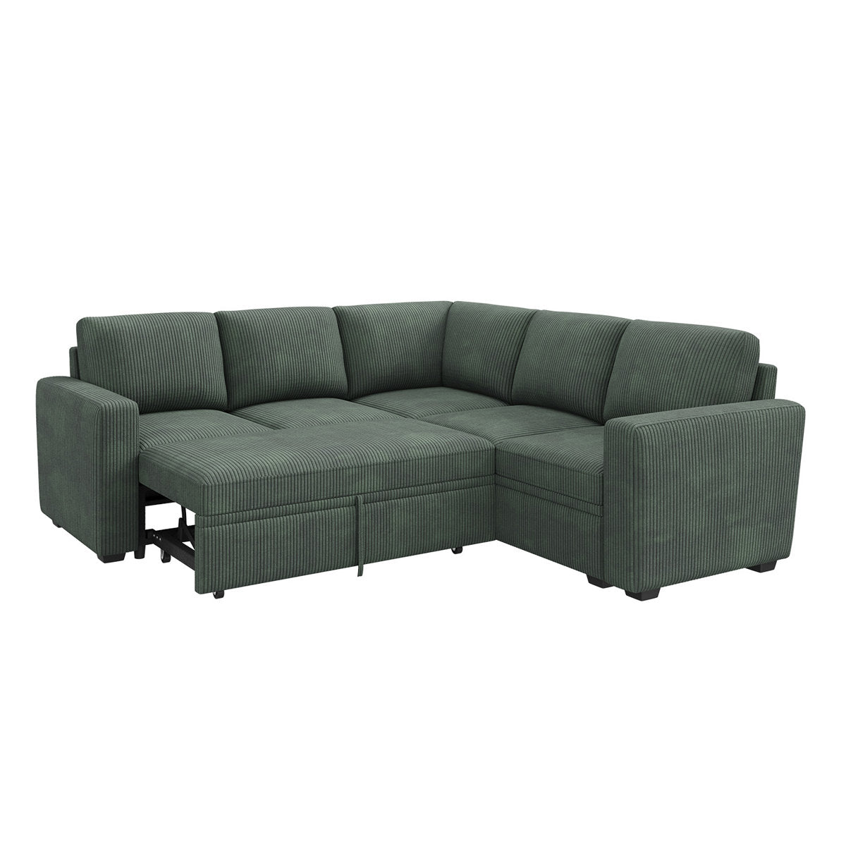 Latitude Run® Modular Sleeper Sectional L Shaped Couch Sofa Bed With Storage Seat