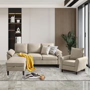 Lezley 79.92" Wide 3 Piece  Living Room Set with Storage Sofa and Chair
