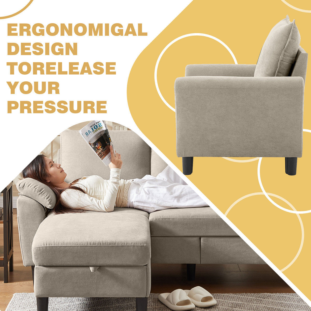 Lezley 79.92" Wide 3 Piece  Living Room Set with Storage Sofa and Chair