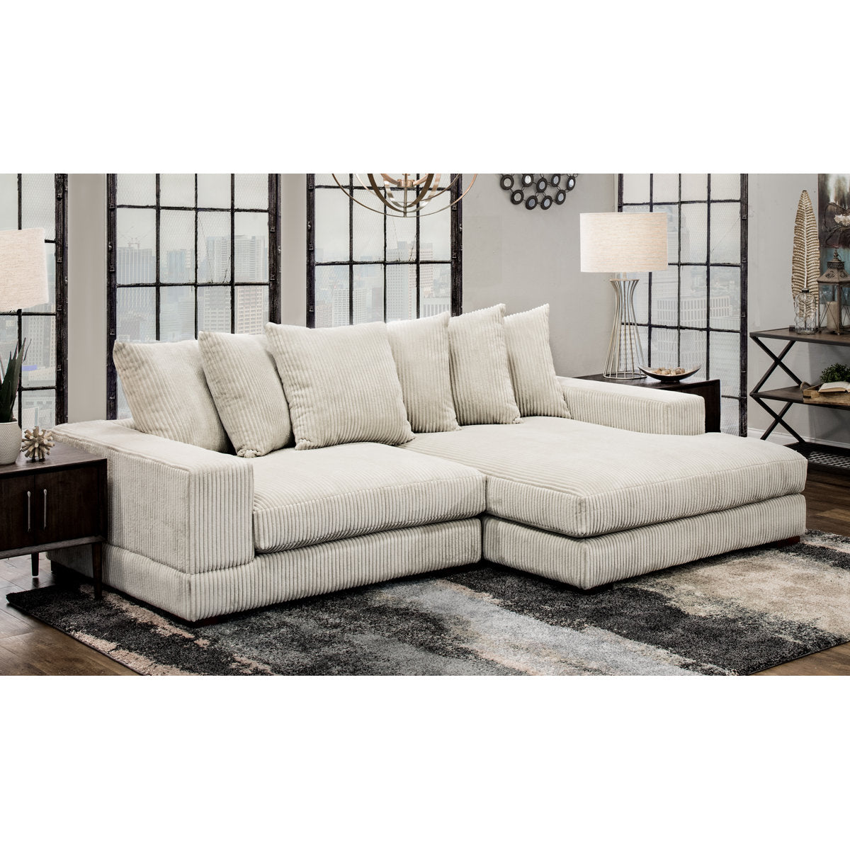 Luxe 108" Corduroy Sectional