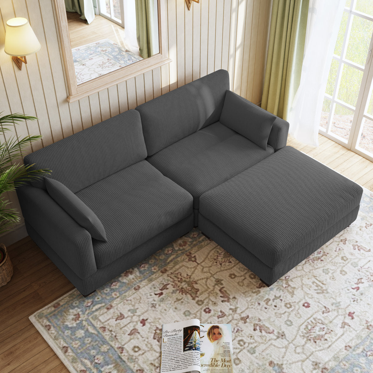 Maelina 3 - Piece Corduroy Sectional