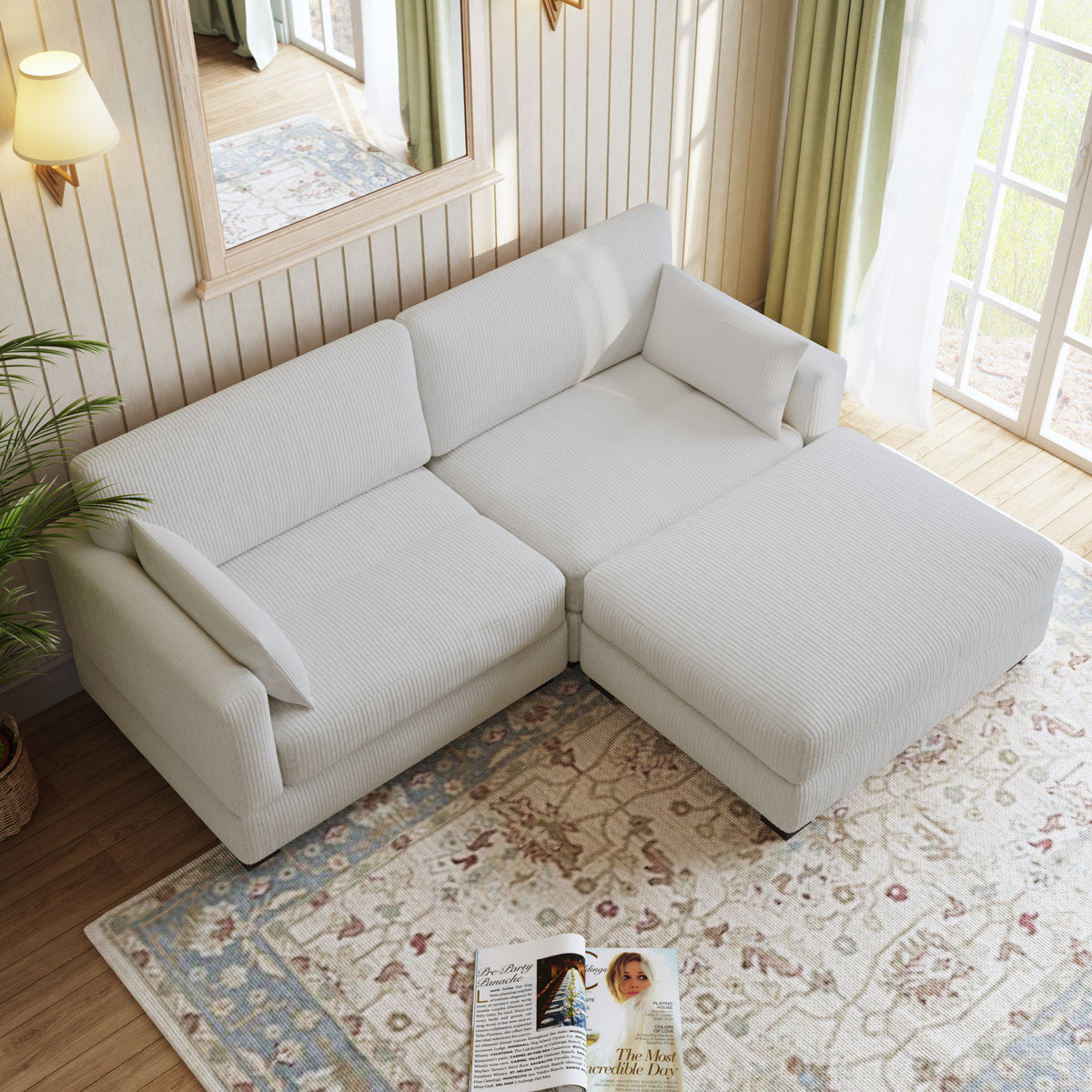 Maelina 3 - Piece Corduroy Sectional