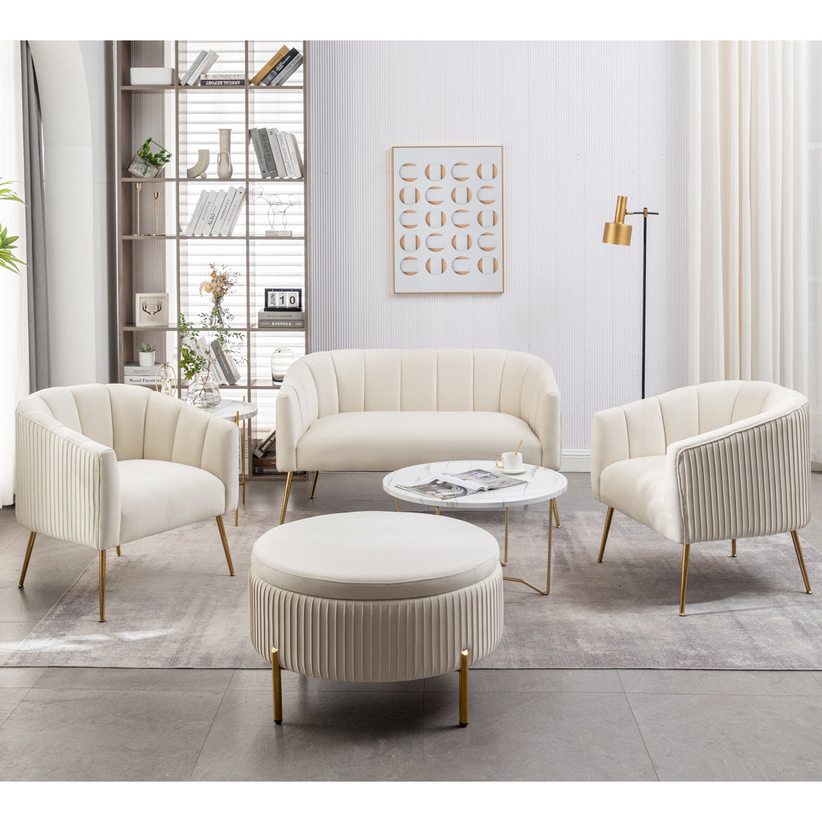 Mariantonietta 4 - Piece Velvet Living Room Set