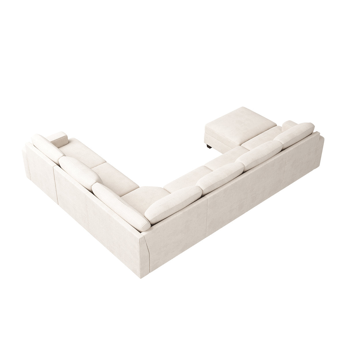 Maureece U Shaped Corduroy Sectional Modular Sofa With Chaise