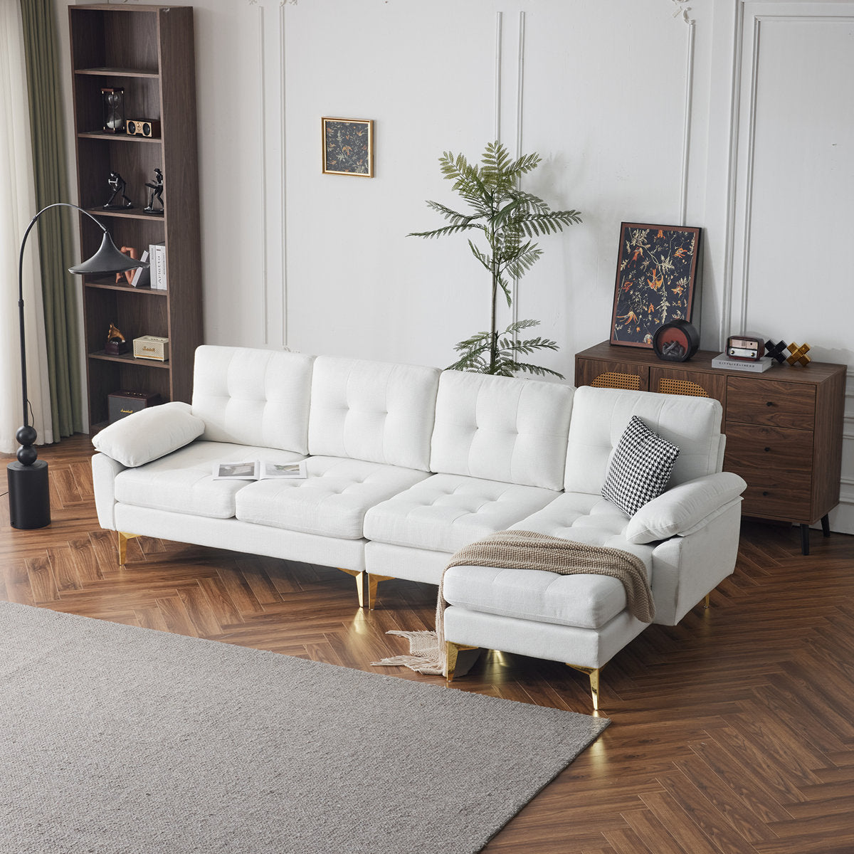 Mercer41 110'' W Point Tufed L-Shaped Sectional