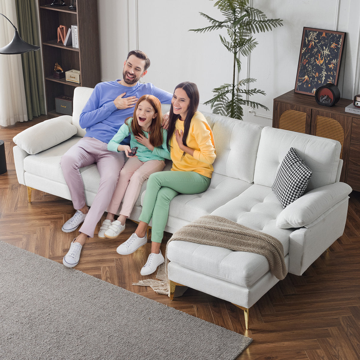 Mercer41 110'' W Point Tufed L-Shaped Sectional