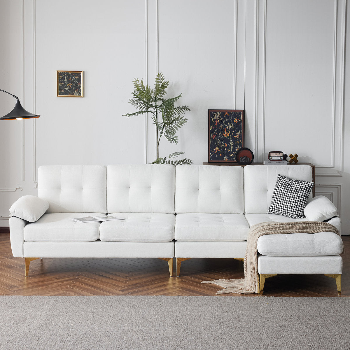 Mercer41 110'' W Point Tufed L-Shaped Sectional