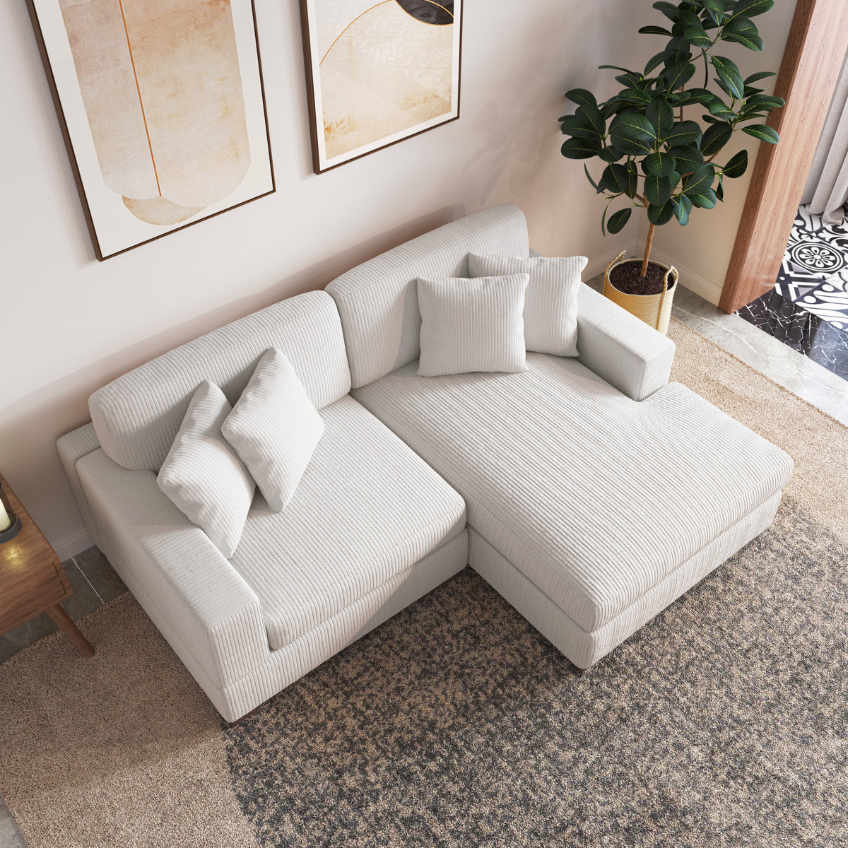 Milbrey 2 - Piece Corduroy Sectional